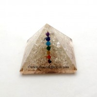 Crystal Quartz Orgone Pyramid With Chakra Cabs